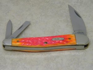 Case XX USA 2002 Pink & Orange Bone 6355WH SS Wharncliffe Seahorse Whittler Knife