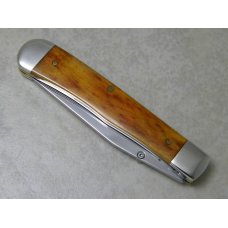 Case XX USA Bone 6154L Chestnut Bone Trapper Linerlock Knife With Horseshoe Inlay Case XX USA Bone 6154L Chestnut Bone Trapper Linerlock Knife With Horseshoe Inlay