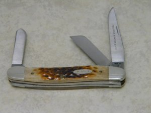 Case XX SS USA 1989 Amber Bone 6318 SS Tested XX Razor Edge Stockman Knife