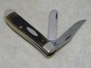 Case XX USA  Bone 6207 SP SSP Etched "Mini Trapper"  Knife 