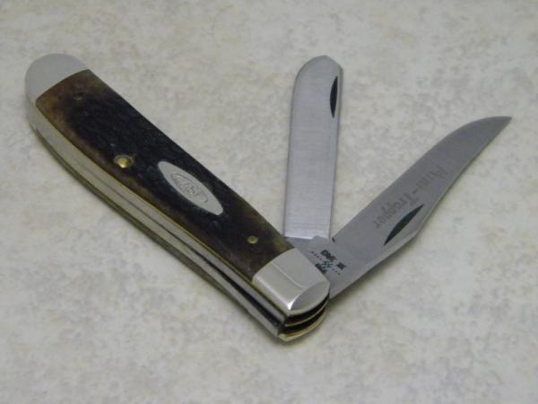 Case XX USA  Bone 6207 SP SSP Etched "Mini Trapper"  Knife 