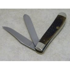 Case XX USA  Bone 6207 SP SSP Etched "Mini Trapper"  Knife 