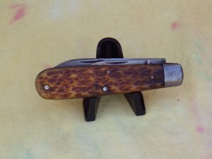 Hibbard Spencer Bartlett & Co 2 Blade Jack Brown Bone Handles