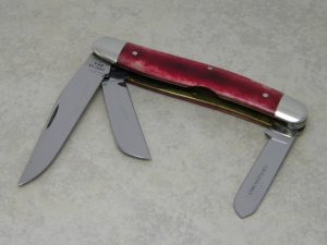 Case XX USA 1 Dot (1979) Smooth Red Appaloosa Bone SR63047 Stockman Knife