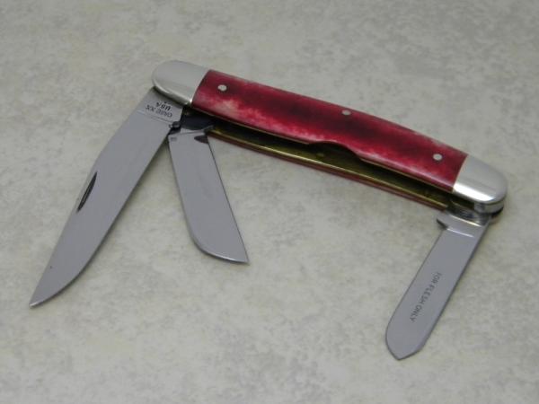 Case XX USA 1 Dot (1979) Smooth Red Appaloosa Bone SR63047 Stockman Knife Case XX USA 1 Dot (1979) Smooth Red Appaloosa Bone SR63047 Stockman Knife