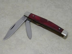 Case XX USA 10 Dot (1980) Smooth Red Appaloosa Bone SR6244 2 Blade Stockman Jack Knife