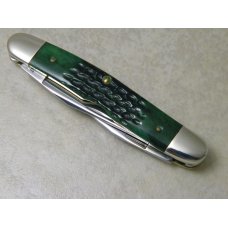 Case XX USA 9 Dot Serrated Blade Green Bone SS Muskrat Knife (Rare) Case XX USA 9 Dot Serrated Blade Green Bone SS Muskrat Knife (Rare)