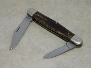 Case XX USA 10 Dot (1980) Smooth Appaloosa Bone A6208 Half Whittler Knife