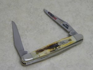 Case XX USA 2007 SS Bone Stag Tiny Muskrat Central Kentucky Knife Club Show Knife