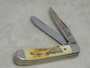 Case XX USA 2006 Bone Stag 6.52154 Tiny Trapper Central Kentucky Knife Club Show Knife