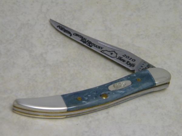 Case XX USA 2010 Gray Bone 610096 SS Tiny Toothpick Central Kentucky Knife Club Show Knife