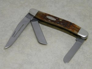 Case XX Bradford PA USA 1991 Bone 6318 HP SSP Tested XX Razor Edge Stockman Knife