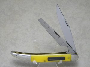 Schrade Walden NY USA Yellow Model 208Y Fishermans Pal Toothpick Fish Knife c.1957-1963