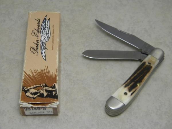 Parker Edwards Alabama, USA Eagle Brand Genuine Stag A95155S Mini Trapper Knife in Box c.1986 Parker Edwards Alabama, USA Eagle Brand Genuine Stag A95155S Mini Trapper Knife in Box c.1986