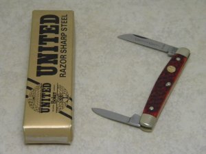 United Boker Solingen Germany Tree Brand Red Bone UC126R Courthouse Congress Knife in Box
