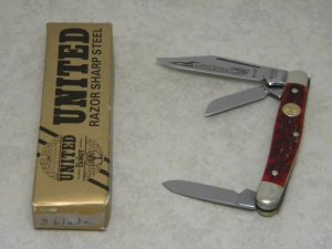 United Boker Solingen Germany Tree Brand Red Bone UC129R Gentleman Stockman Knife in Box