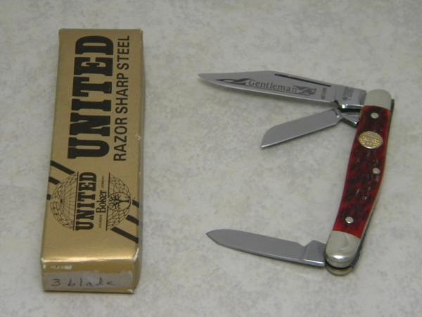 United Boker Solingen Germany Tree Brand Red Bone UC129R Gentleman Stockman Knife in Box United Boker Solingen Germany Tree Brand Red Bone UC129R Gentleman Stockman Knife in Box