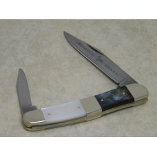 Bulldog Brand Solingen Germany Split Mother of Pearl & Buffalo Horn Large Half Whittler Knife c.2000 Bulldog Brand Solingen Germany Split Mother of Pearl & Buffalo Horn Large Half Whittler Knife c.2000
