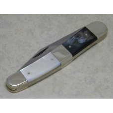 Bulldog Brand Solingen Germany Split Mother of Pearl & Buffalo Horn Large Half Whittler Knife c.2000 Bulldog Brand Solingen Germany Split Mother of Pearl & Buffalo Horn Large Half Whittler Knife c.2000