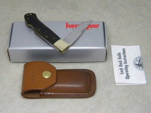 Kershaw Limited Edition 1993 Japan Micarta Lockback Knife & Pouch in Box