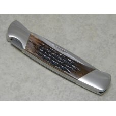 Buck USA Model # 501 Squire Brown Jigged Bone Lockback Knife & Pouch in Box c.1992 Buck USA Model # 501 Squire Brown Jigged Bone Lockback Knife & Pouch in Box c.1992