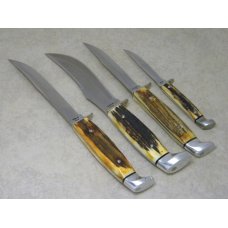 Case XX USA 1976 Stag Razor Edge Fixed Blade Sheath Knife Set - 523-5", 516-5", 5 Finn, and M5F Case XX USA 1976 Stag Razor Edge Fixed Blade Sheath Knife Set - 523-5", 516-5", 5 Finn, and M5F