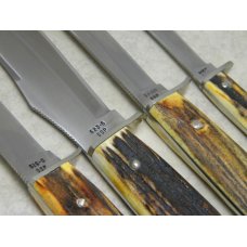 Case XX USA 1976 Stag Razor Edge Fixed Blade Sheath Knife Set - 523-5", 516-5", 5 Finn, and M5F Case XX USA 1976 Stag Razor Edge Fixed Blade Sheath Knife Set - 523-5", 516-5", 5 Finn, and M5F