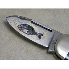 Bulldog Brand Solingen Germany Genuine Buffalo Horn Small Sunfish Knife in Box 1 of 10 c.1997 Bulldog Brand Solingen Germany Genuine Buffalo Horn Small Sunfish Knife in Box 1 of 10 c.1997