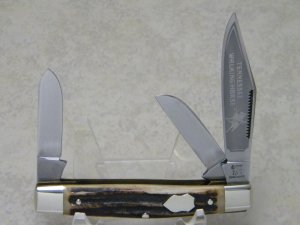 Bulldog Brand Solingen Germany Stag Tennessee Walking Horse Stockman Knife c.2000