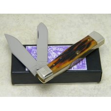 Schatt & Morgan Titusville PA Worm Grooved Bone File & Wire Tested 042140 Pint Gunstock Knife in Box Schatt & Morgan Titusville PA Worm Grooved Bone File & Wire Tested 042140 Pint Gunstock Knife in Box