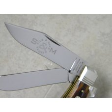 Schatt & Morgan Titusville PA Worm Grooved Bone File & Wire Tested 042140 Pint Gunstock Knife in Box Schatt & Morgan Titusville PA Worm Grooved Bone File & Wire Tested 042140 Pint Gunstock Knife in Box