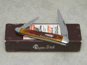 Schatt & Morgan Titusville PA Genuine Bone 042146 Half Whittler Knife in Box