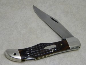 Case XX Stainless USA 3 Dot (1977) Laminated Wood 6165 L SAB SSP Folding Hunter Lockback Knife