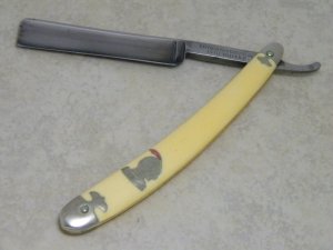 Vintage Cattaraugus Cutlery Co. Little Valley NY Imitation Ivory Model B52T Straight Razor