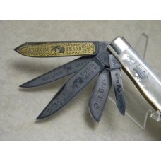 Bulldog Brand Solingen Germany Pit Bulls 20th Anniversary Pearl 5 Blade Trapper Knife in Box c.1998 Bulldog Brand Solingen Germany Pit Bulls 20th Anniversary Pearl 5 Blade Trapper Knife in Box c.1998