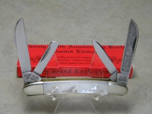 Bulldog Brand Solingen Germany Pit Bulls Pearl 4 Blade Congress Knife c.2004