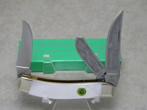 Hen & Rooster Solingen Germany 213-MOP Pearl 160th Anniversary Sowbelly Knife in Box c.2005