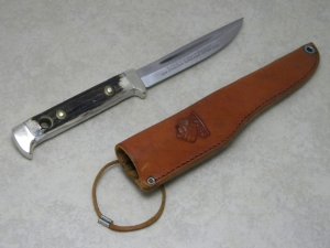Puma Solingen Germany No. 6383 "Puma Buddy" Stag Fixed Blade Sheath Knife Pre 1970