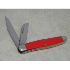 Queen Cutlery Co. Made in USA Smooth Red #63 Stockman Knife c.1970's