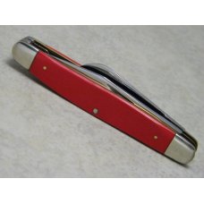Queen Cutlery Co. Made in USA Smooth Red #63 Stockman Knife c.1970's