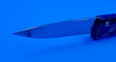 Piranha Blue P-1 Pocket 3.2" 154CM & Lightning OTF 3.25" 440C Automatic Pocket Knives Used Free Ship Piranha Blue P-1 Pocket 3.2" 154CM & Lightning OTF 3.25" 440C Automatic Pocket Knives Used Free Ship