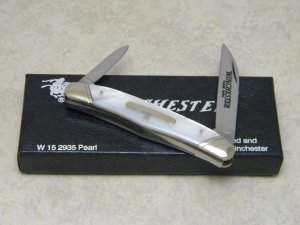 Winchester Trademark USA 1991 Pearl 2935P Wharncliffe Half Whittler Knife in Box
