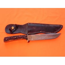 Vintage J A Henckels Premium Stag handled fixed blade hunting knife Vintage J A Henckels Premium Stag handled fixed blade hunting knife