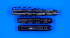 Boker Mossy Oak Camo 74 & Mini 73 Kalashnikovs + Schrade Cali-legal Automatic Pocket Knives Used Boker Mossy Oak Camo 74 & Mini 73 Kalashnikovs + Schrade Cali-legal Automatic Pocket Knives Used