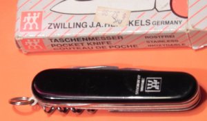 Vintage Zwilling J A Henckels 6 Blade/Multi-Function Camping Tool Pocket Knife +Original Box NOS