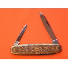 Vintage J A Henckels, Nicht Rostend, 2 Blade +File Gentlemens Toledo Pocketknife. Highly detailed