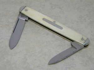 Vulcan T. Ellin & Co. Sheffield Genuine Ivory Equal End Pen Knife with Bar Shield c.1846-1944