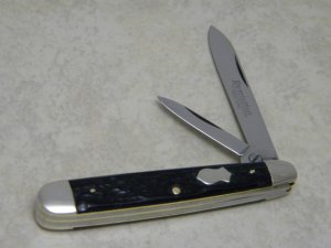 Remington Trade Mark Made in USA Jigged Black R2093 Small Teardrop Jack Knife c.1935-1940 *Etched*