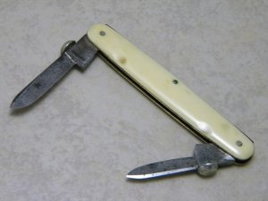 Clements Sheffield Made Genuine Ivory "Unique Opening" Equal End Pen Knife c.1800's