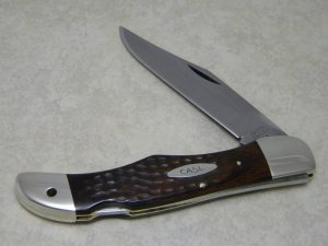 Case XX Stainless USA 3 Dot (1977) Laminated Wood 6165 L SAB SSP Folding Hunter Lockback Knife